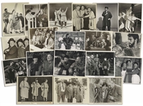 Moe Howards Lot of 100 Glossy 10 x 8 Photos of the Three Stooges With Curly Joe -- Most All From Their Films, a Few From Appearances -- Very Good Plus